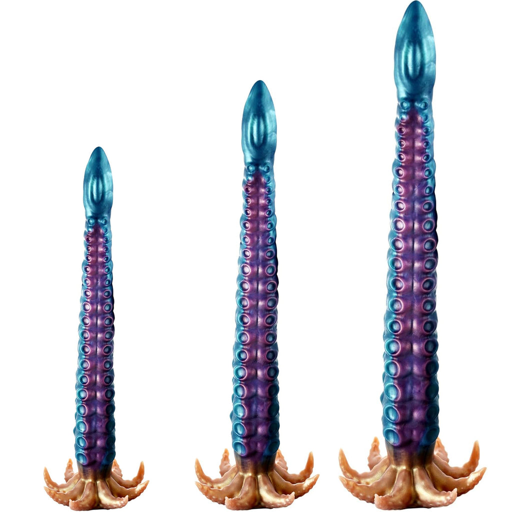 Purple Blue liquid silicone women's masturbation devices- three